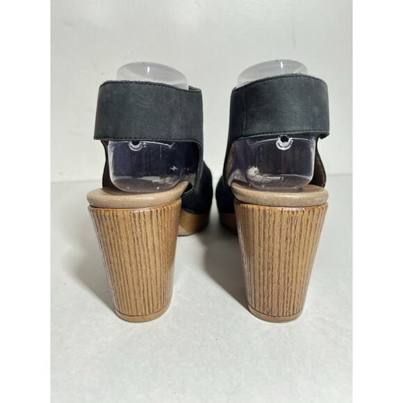 Dansko NEW Black Nubuck Danae Dress Pump Sandal 3" Heel Peep Toe 40 9.5-10 US - Picture 7 of 9